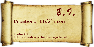 Brambora Ilárion névjegykártya